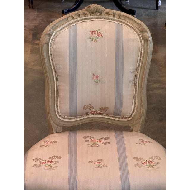 Pair of 19th Century French Painted Side Chairs For Sale - Image 6 of 9