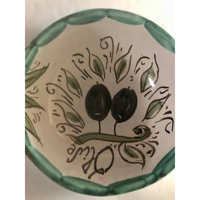 Ceramic Italian Handpainted Olive Girasole Ceramic Serving Bowl For Sale - Image 7 of 7