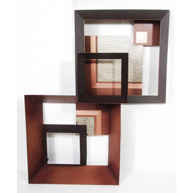 Copper Curtis Jeré Artisan House “Perspective” Geometric Metal Wall Sculpture - Unsigned For Sale - Image 8 of 12