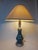 Mid-Century Blue Ceramic Wooden Table Lamp, 1960s For Sale - Image 6 of 18