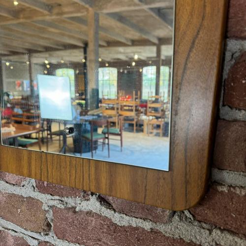 Vintage Teak Framed Mirror, Denmark, 1960s For Sale - Image 3 of 4