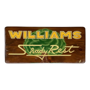 Vintage Wood Two Sided Williams Shady Rest Sign