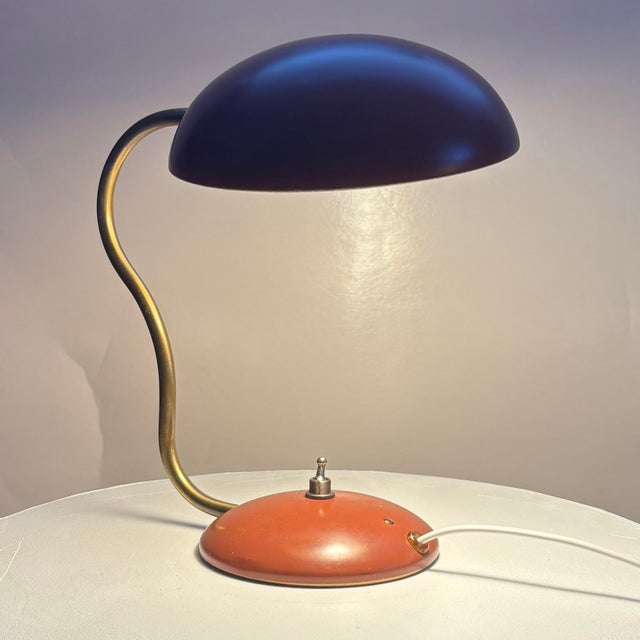 ASEA Scandinavian Modern Table Lamp E1325 in Brass and Steel from Asea, Sweden, 1950s For Sale - Image 4 of 18