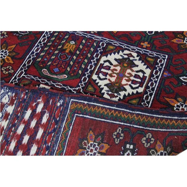 Red Handwoven Ghochan Area Rug 2'10" X 5'1" For Sale - Image 8 of 9