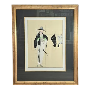 Erté “Haute Couture” 1987 Signed Serigraph, Limited Edition CCV/Ccl, Framed