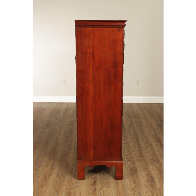 Antique American Chippendale Period Cherry Tall Chest Of Drawers For Sale - Image 14 of 18