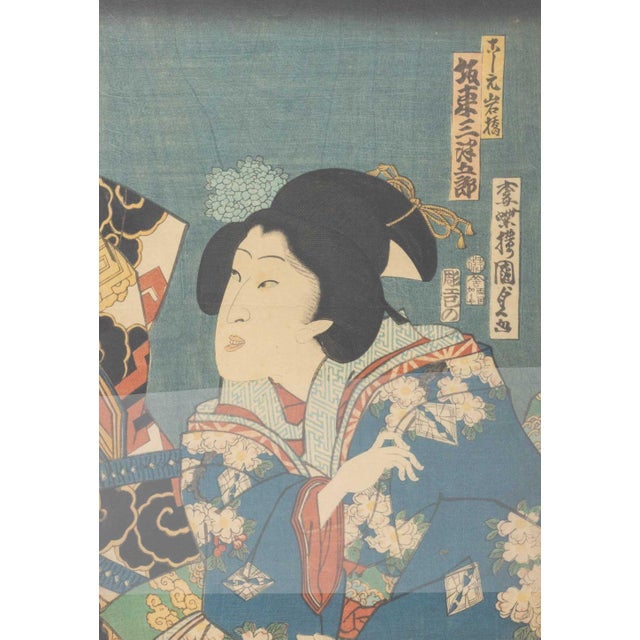 Utagawa Kunisada Figural Woodblock Prints, 2 For Sale - Image 11 of 17