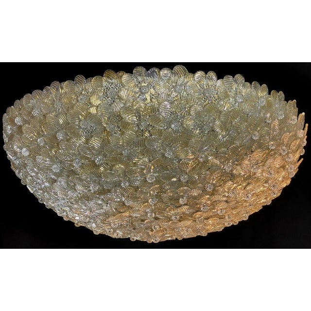 Metal Ceiling Flower Lamp by Barovier & Toso, 1990s For Sale - Image 7 of 18