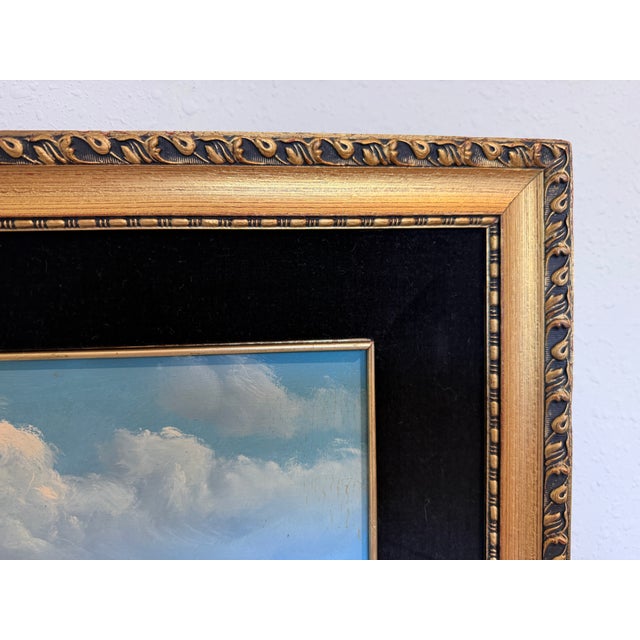 Sky Blue Vintage Original Maritime Oil Painting – Signed, Rocky Coast Waves Seascape For Sale - Image 8 of 8