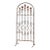 Free Standing Wrought Iron Arched Trellis With Weathered White Paint, 20th Century For Sale