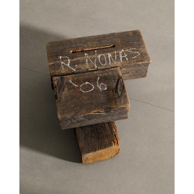 2000 - 2009 Contemporary Wooden Untitled Wall Sculpture Artwork by Richard Nonas, 2006 For Sale - Image 5 of 6