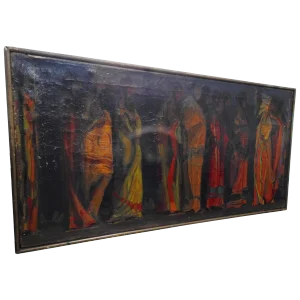 Robert Whitmore "Indian Procession" Oil Painting Early 20th Century