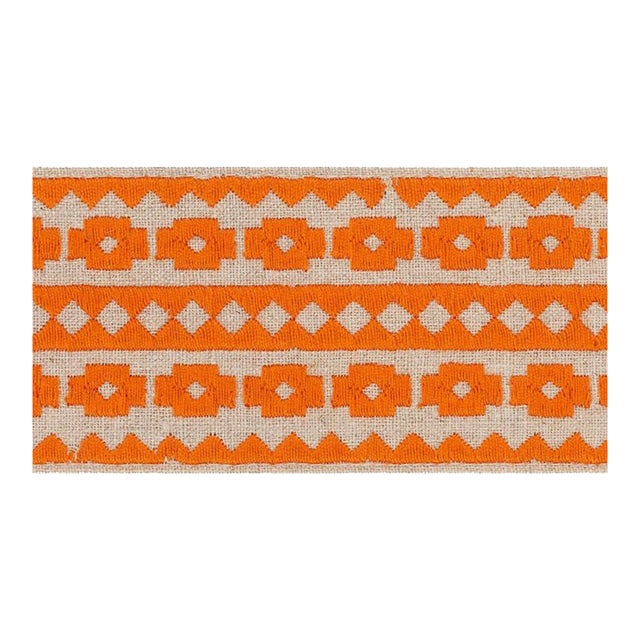 Sample - Schumacher Talitha Tape in Orange on Natural For Sale