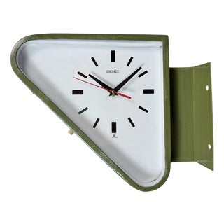 Vintage Green Ships Double-Sided Wall Clock from Seiko, 1970s For Sale