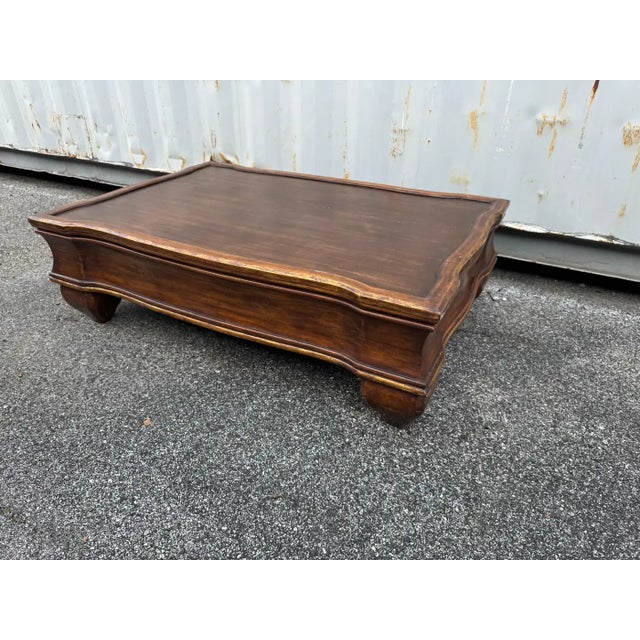 Italian Vintage Italian Style Wood Coffee Table With Bulbous Legs For Sale - Image 3 of 7