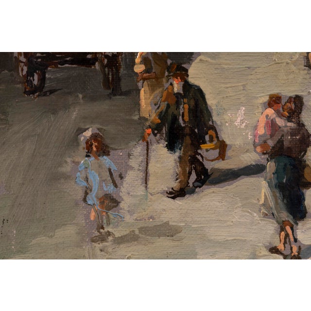 Valter, Impressionist Market Scene Before a Church, Oil on Panel For Sale - Image 7 of 15