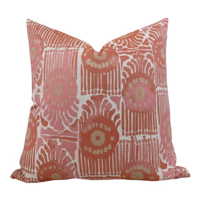Perennials Bazaar Woven Pillow Cover in Melon, 20x20 Pillow For Sale
