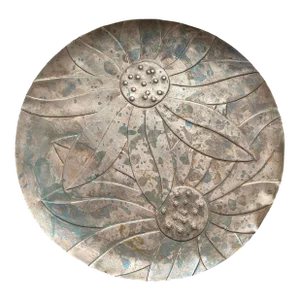 Original 1930s Francisco Rebajes Copper Plate, Double Sunflower