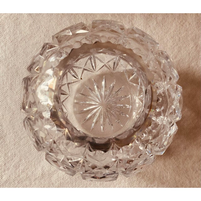 Antique French Cut Crystal Rose Bowl, Diamond Pattern, 7" For Sale - Image 4 of 11