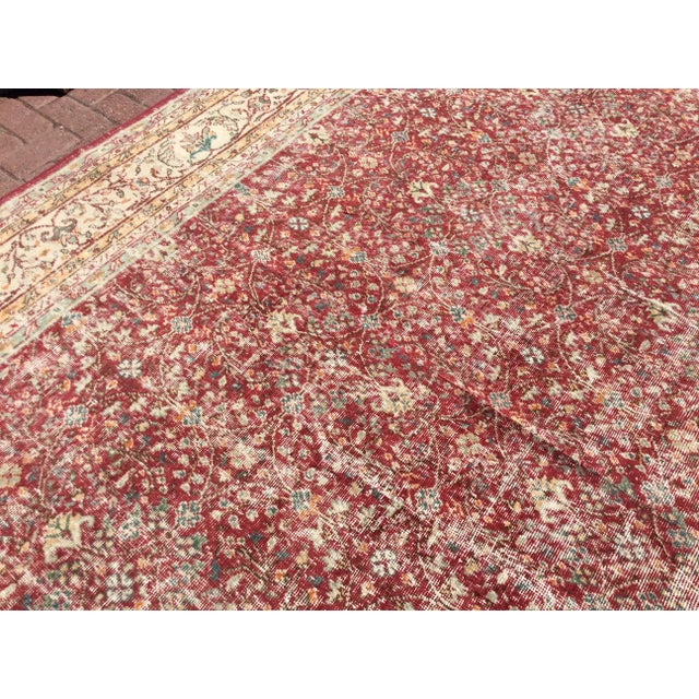 Oversized Vintage Hand Knotted Oushak Rug - 146" X 170" For Sale - Image 9 of 12