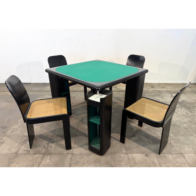 Modern Pierluigi Molinari Game Table With Four Chairs, Italy, 1970s For Sale - Image 3 of 9