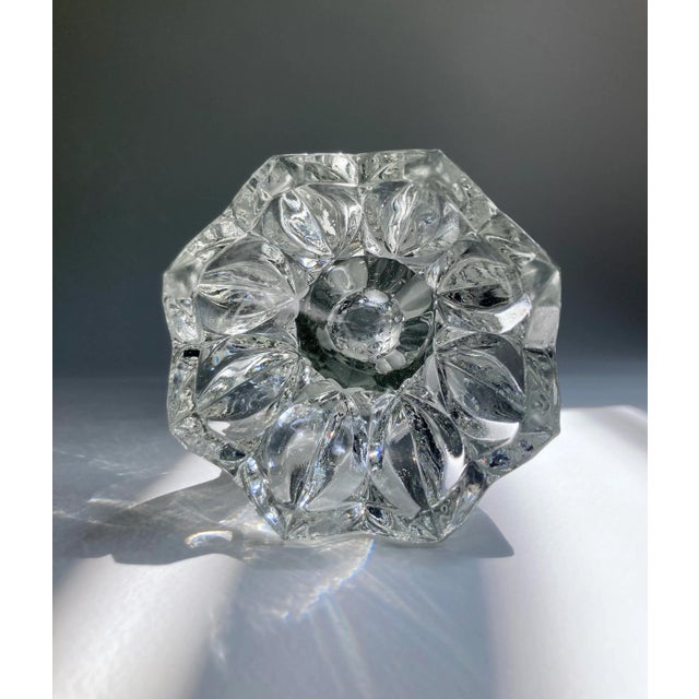 1980's Mikasa Frosted & Clear "Oval Dot" Pressed Glass Vase For Sale - Image 9 of 13