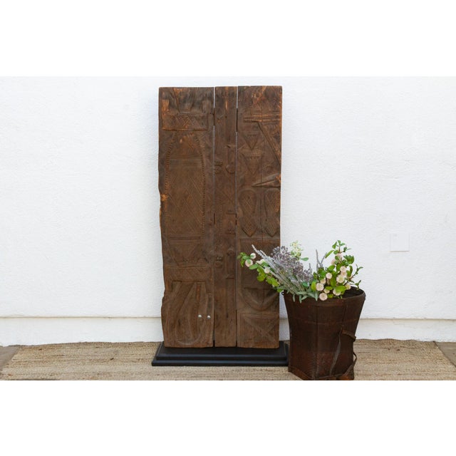 Brown Finely Carved Antique African Nupe Door For Sale - Image 8 of 8