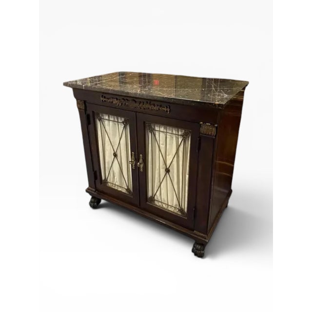 Traditional 1990s Small Henredon Regency Marble Top Cabinet For Sale - Image 3 of 12