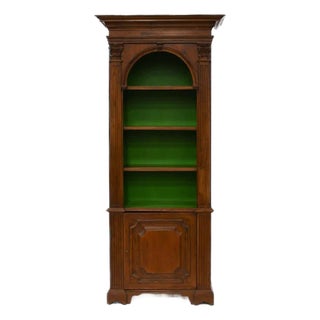 Walnut Bookcase With Corinthian Columns For Sale