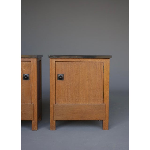 Art Deco Oak Bedside Cabinets by Henk Wouda for Pander & Zn., 1920s, Set of 2 For Sale - Image 10 of 18