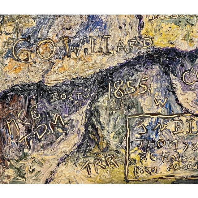 1960s 1964 Andrew William Vachon s.j. "Register Rock" Original Oil Canvas Impasto Painting For Sale - Image 5 of 13
