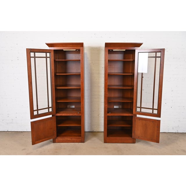 Ethan Allen Shaker Cherry Wood Bookcases or Media Pair Chairish