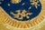 1980s Navy Blue Dragon Medallion Vintage Chinese Art Deco Carpet Oval 6'' X 9' Knotted Wool Rug For Sale - Image 4 of 12