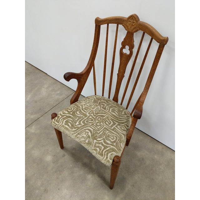 Antique Danish Oak Armchair For Sale In New York - Image 6 of 9