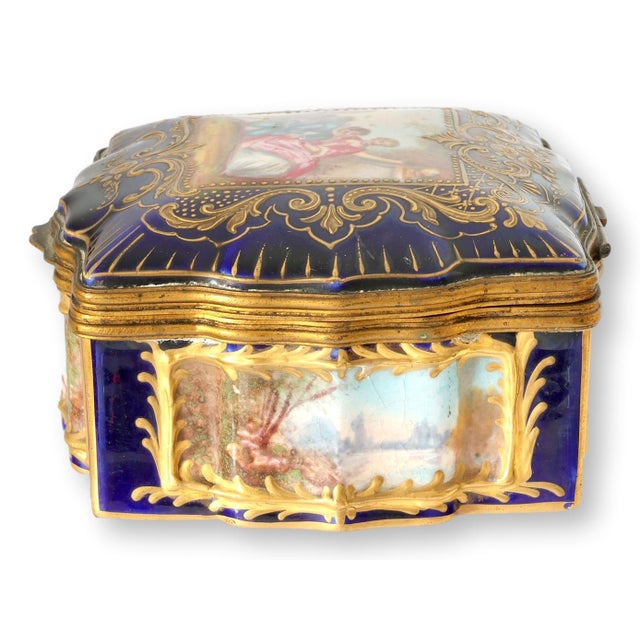 19thC French Sèvres Style Porcelain Box For Sale In Los Angeles - Image 6 of 8