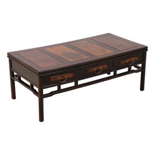 Vintage Chinese Rosewood & Walnut Coffee Table For Sale