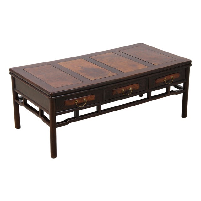 Vintage Chinese Rosewood & Walnut Coffee Table For Sale