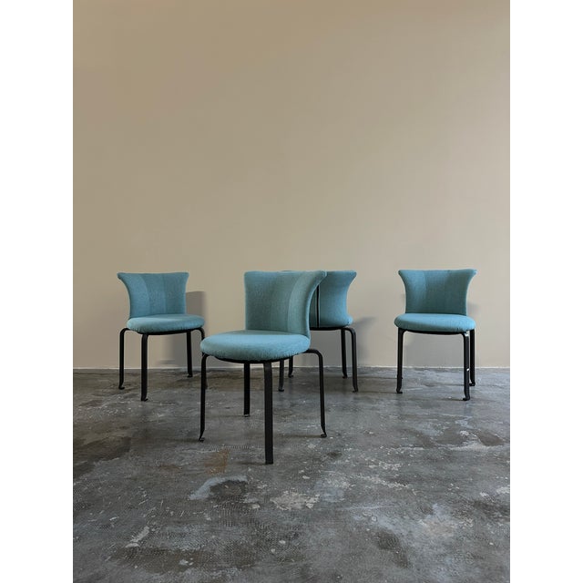 Set of four "Miabi" chairs, designed by Japanese architect Kazuhide Takahama for B&B Italia, circa 1980s. Frame made of...