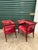 Transitional Pair of Vintage Petite Wood-Framed Tub Chairs in Raspberry Velvet For Sale - Image 3 of 6