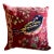 Pottery Barn Flowers Bird Decorative Pillow Red Velvet Fabric Beaded 20” X 20” For Sale