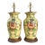 Lamp Pair Yellow Flowers Floral For Sale