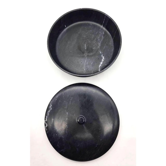Mid 20th Century Black Marble Bowl With Lid For Sale - Image 12 of 13