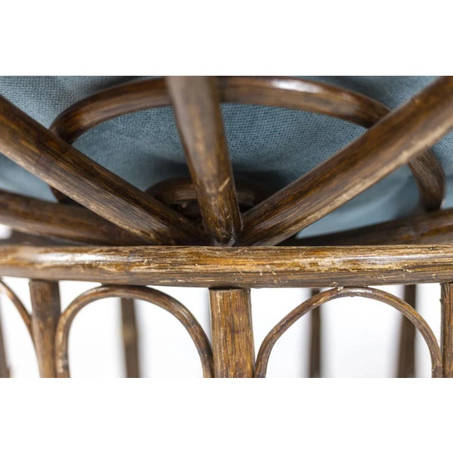 Papasan Lounge Chair in Rattan and Quilted Fabric, 1970s For Sale - Image 10 of 14