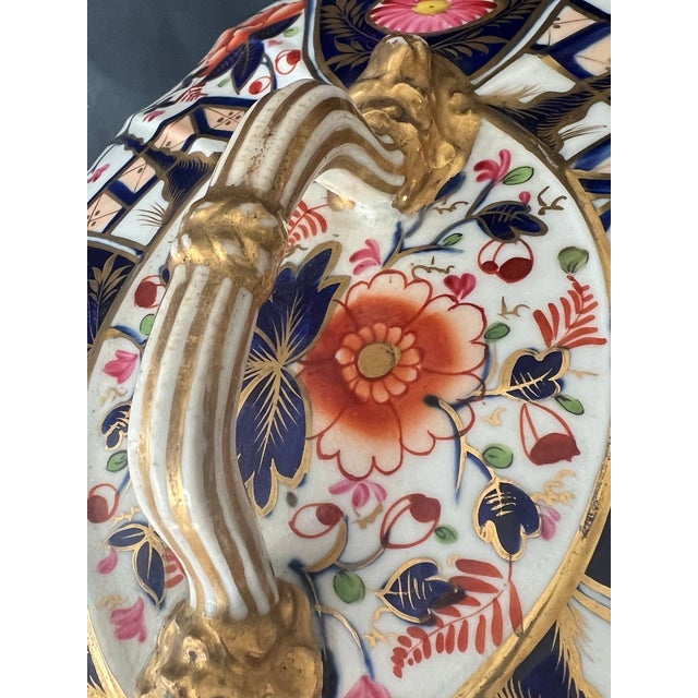 Blue Antique Royal Crown Derby English Emari Tureen Centerpiece For Sale - Image 8 of 12