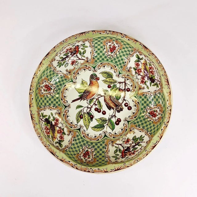1970s 1971 Daher Tin Plate of Birds and Berries For Sale - Image 5 of 5