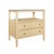 Contemporary Matthew Izzo Home Douglas Natural Grasscloth Two Drawer Side Table With Open Shelf, Glass Top, and Brass Knobs For Sale - Image 3 of 8