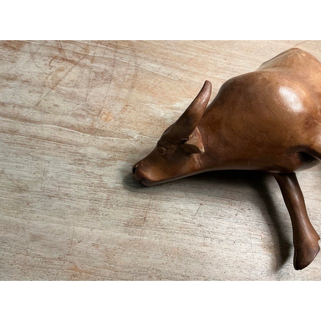 Wood Vintage Hand Carved Wooden Sculpture of an Asian Water Buffalo For Sale - Image 7 of 8
