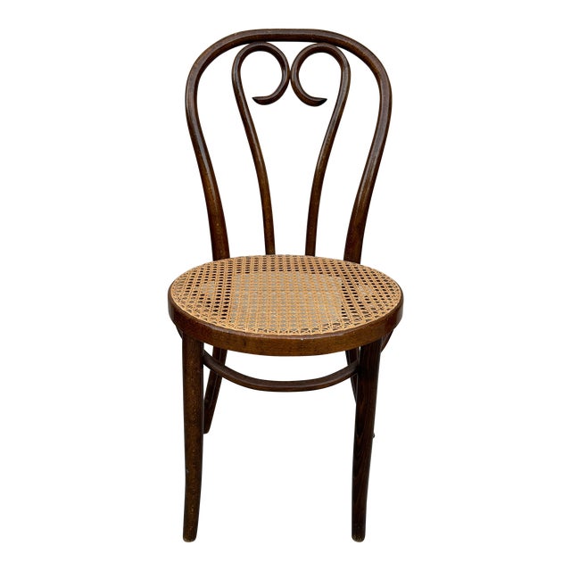 Vintage Thonet Style Bentwood Chair With Cane Seating For Sale