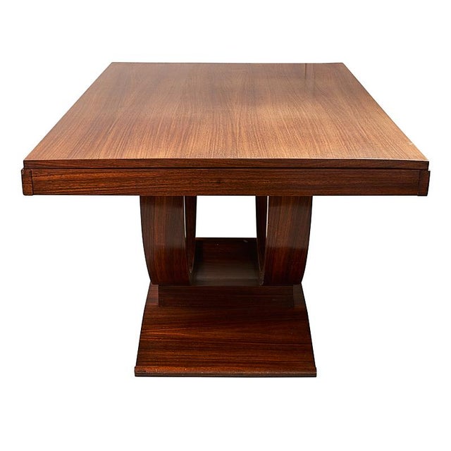 Art deco French table crafted from Rosewood featuring a U-shaped base. Circa: 1930s Place of Origin: Unknown Date...