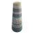 Mid Century Madeline Originals Blue Teal Stripe Sponge Pottery Vase - 9"h For Sale